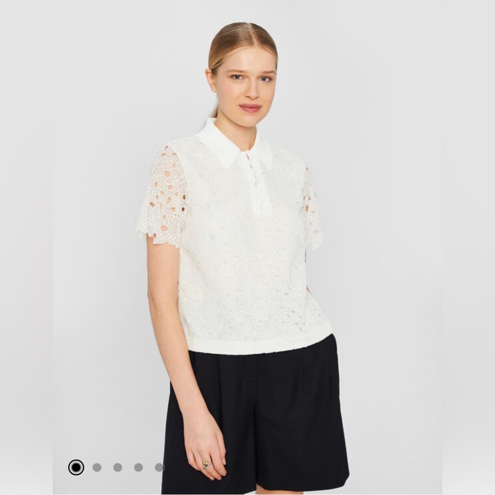 Club Monaco Collared Lace Shirt